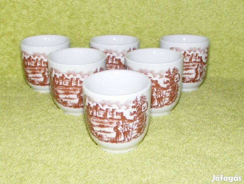 Angol porcelán pohárka 6 db