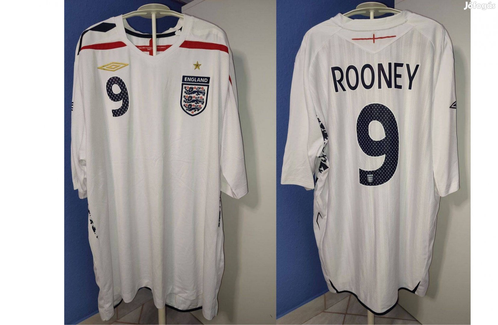 Angol válogatott Wayne Rooney fehér 2007-2009 eredeti Umbro mez (2XL)