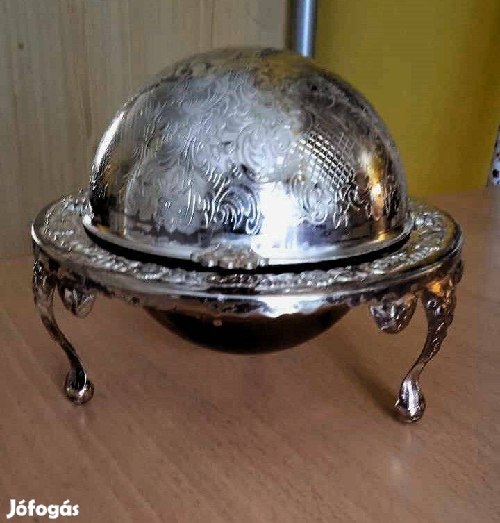 Angol vintage Queen Anne ezüstözött talpú gömb asztali szerviz
