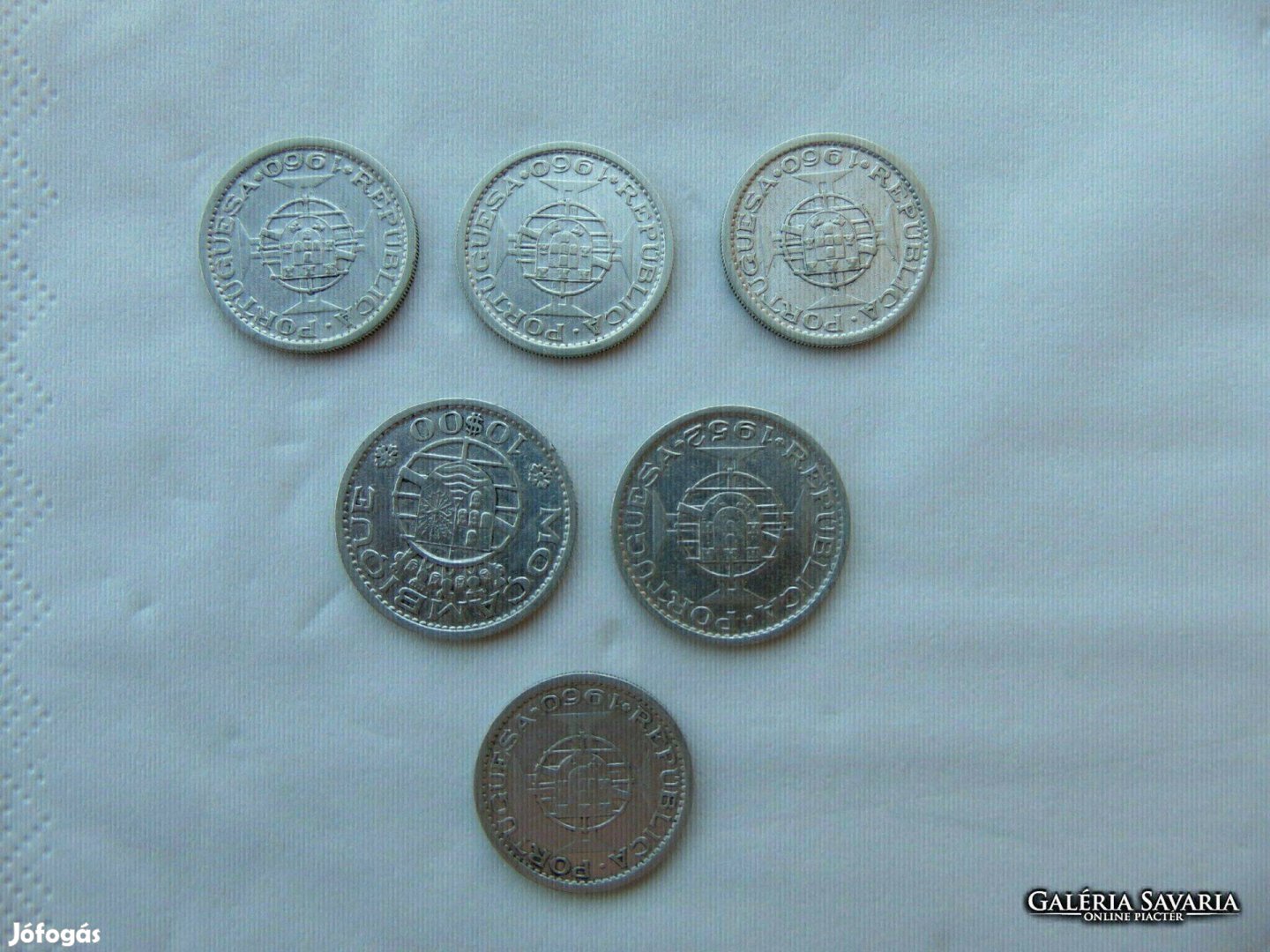 Angola - Mozambik 5 - 10 escudo 6 darab ezüst LOT ! Kép szerint