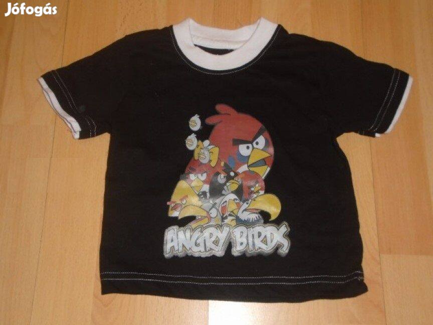 Angry Birds mintás és fekete póló 2 évesre (méret 92)