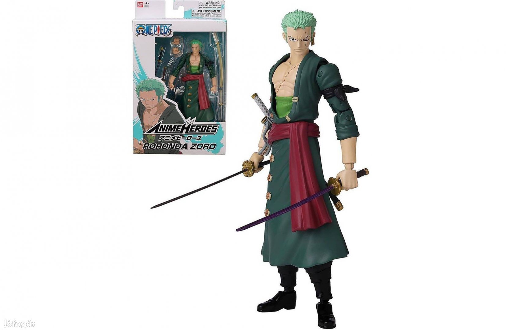 Anime Heroes One Piece Roronoa Zoro figura 17 cm Bandai