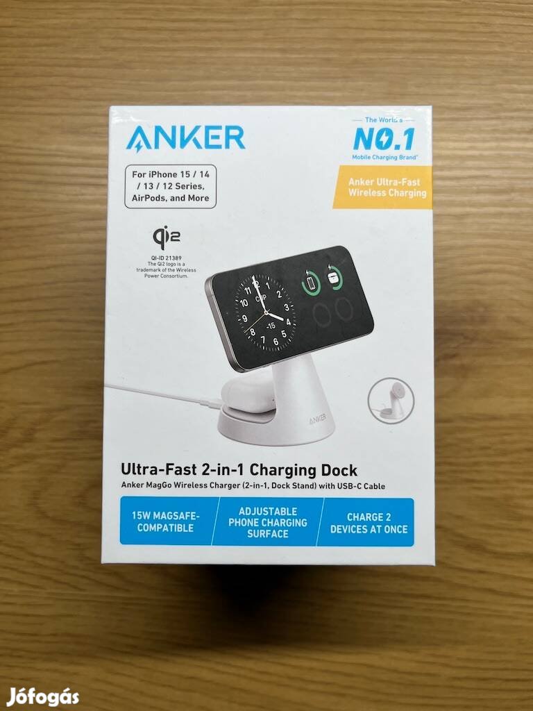 Anker Maggo Qi2 Magsafe vezeték nélküli töltállomás - 2 in 1 - új!