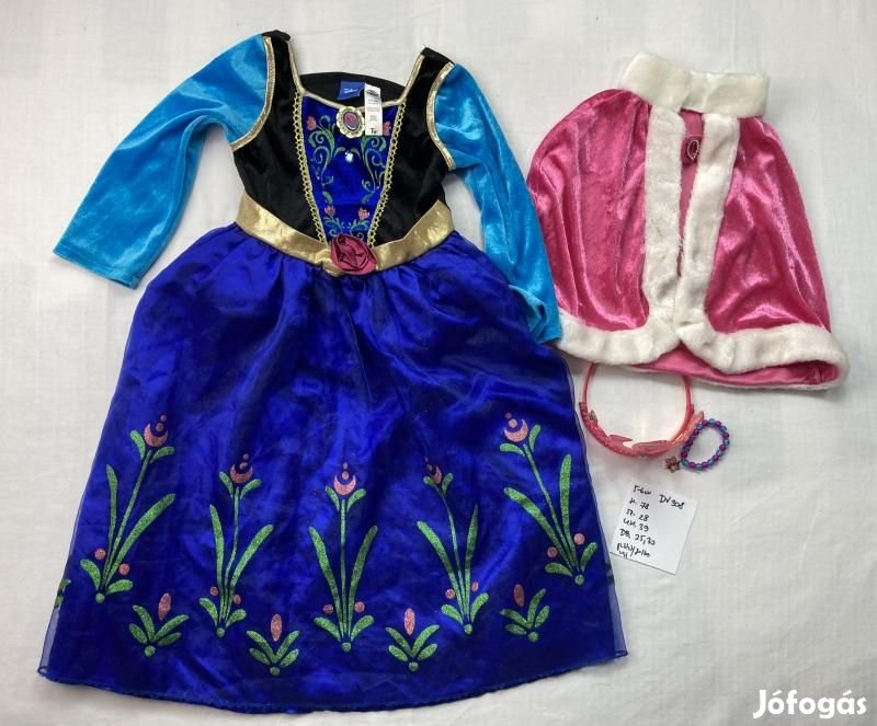 Anna jelmez, hercegnő jelmez, Jégvarázs jelmez DV308