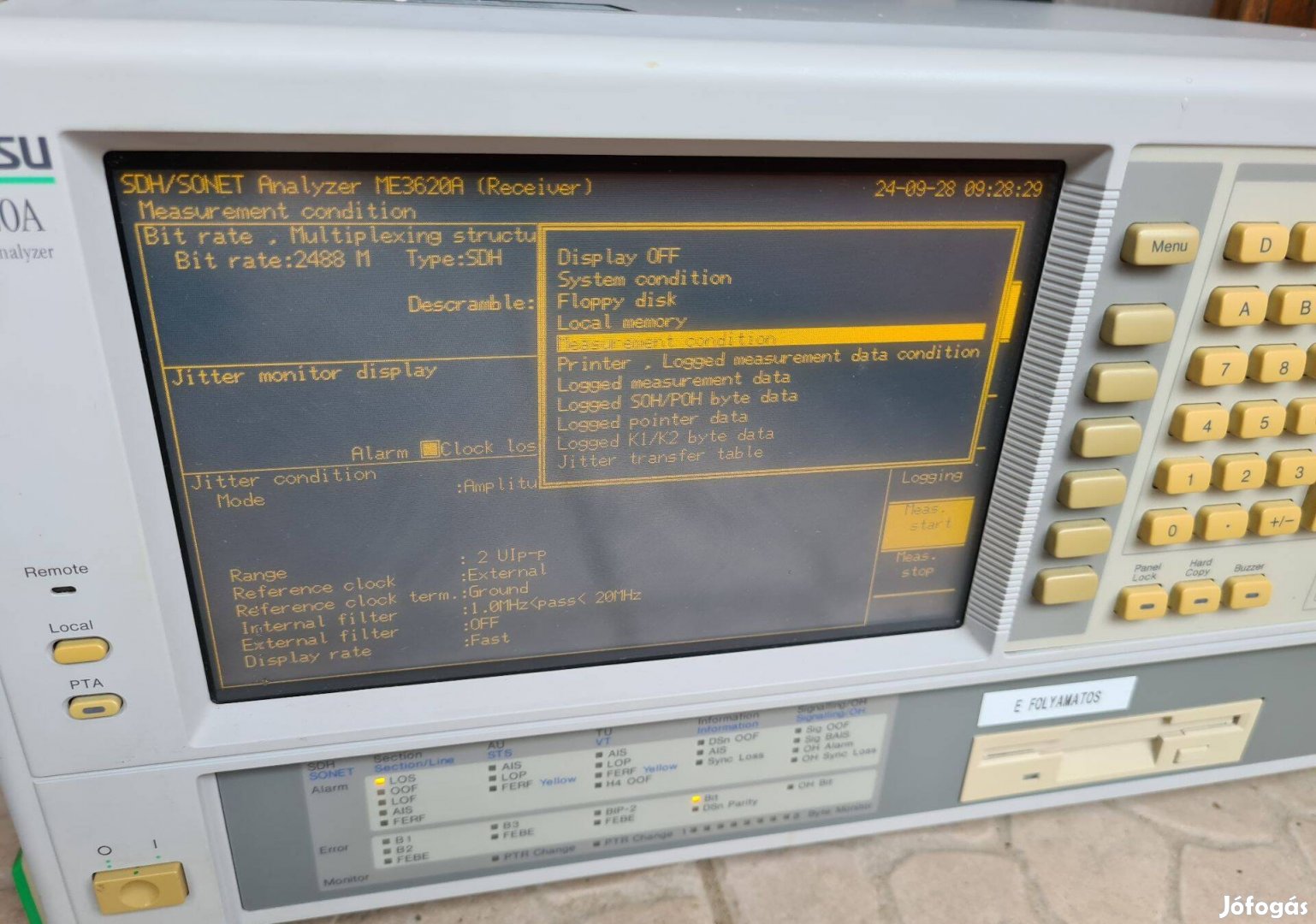 Anristu ME3620A SDH/SONET Analyzer Receiver - jó állapotú műszer