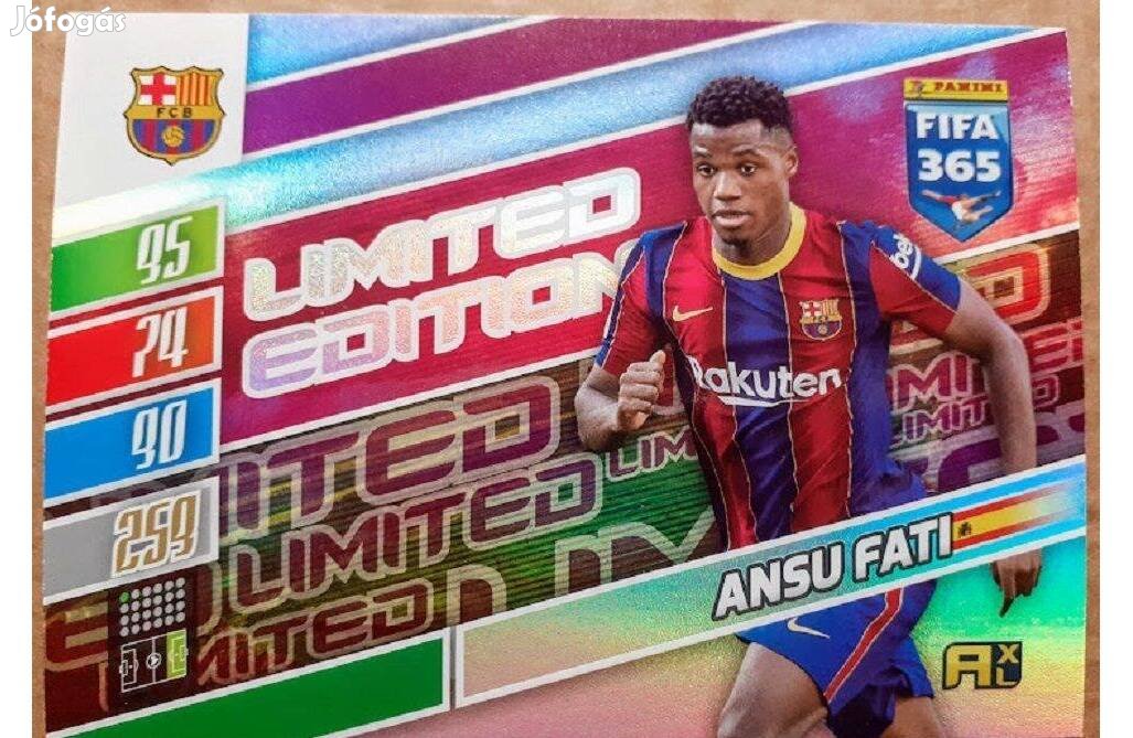 Ansu Fati Barcelona XXL Limited Edition focis kártya Panini FIFA 2022