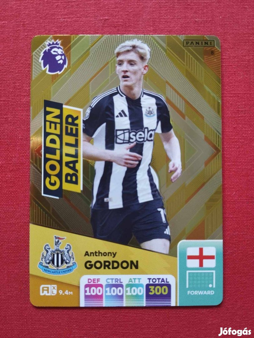 Anthony Gordon (Newcastle) Premier League 2025 Golden Baller kártya