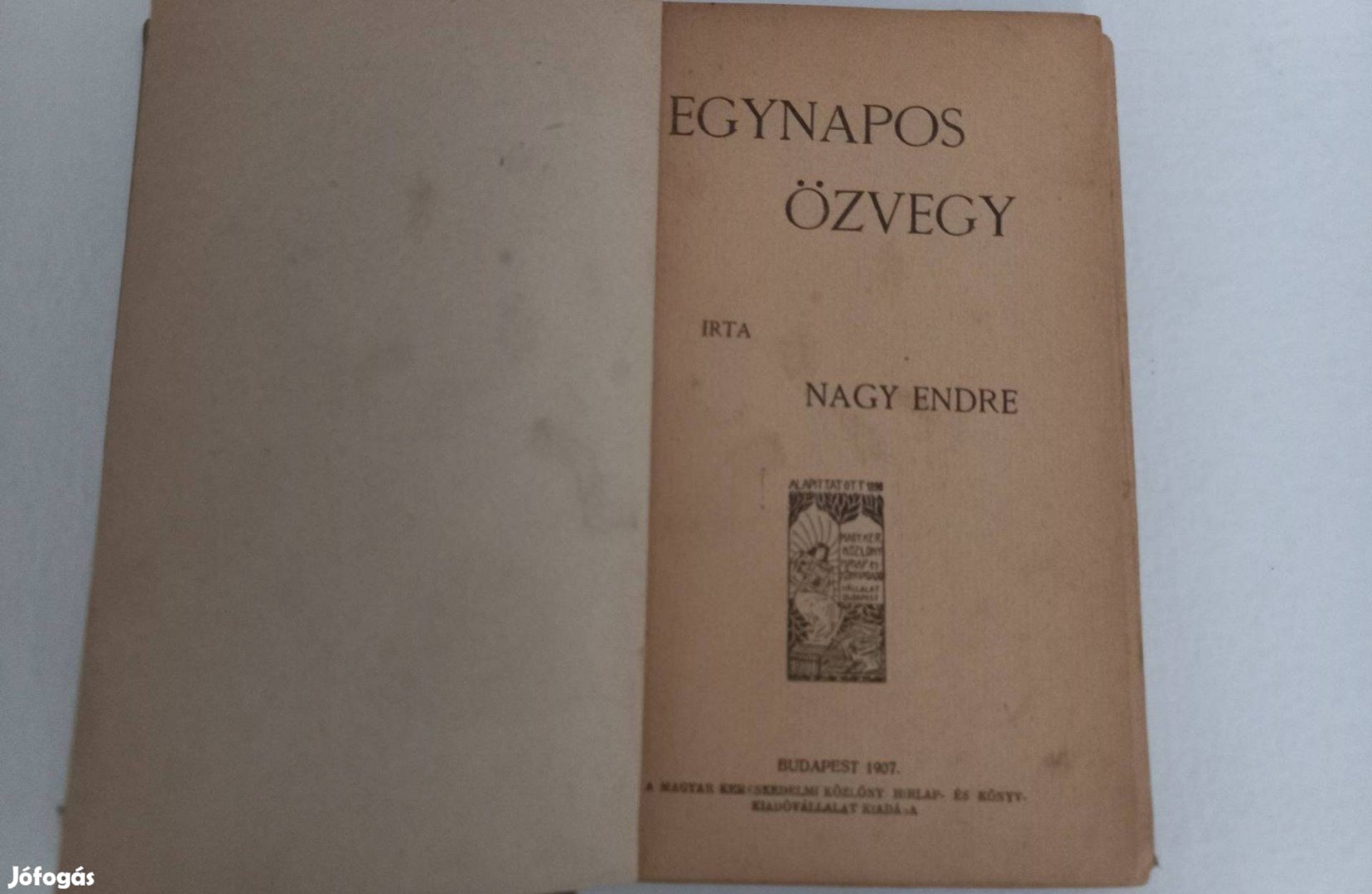 Antik 1907-es kiadás Nagy Endre: Egynapos özvegy