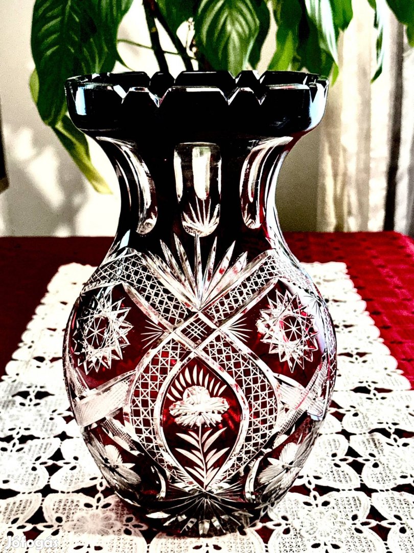 Antik Ajka kristály váza