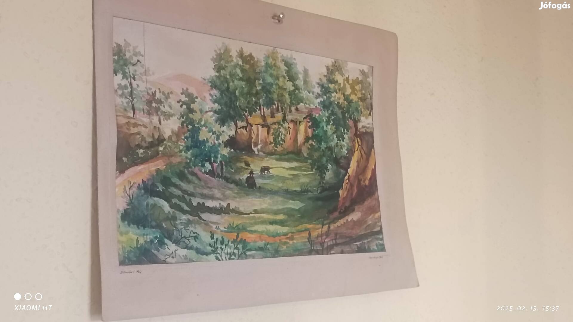 Antik Czirbusz László 1963 :Dömösi táj. Akvarell. Nagyon szép. Posta 