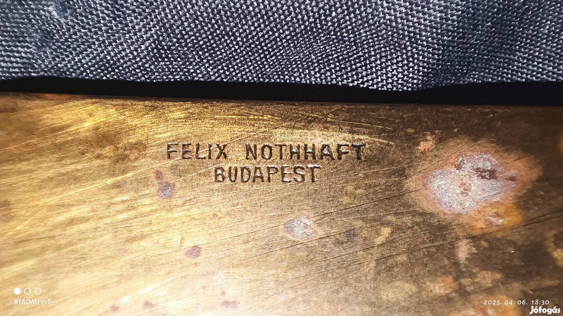 Antik Felix Nothhaft fémbeütő, sárgaréz kenő avagy orvosi lapát 