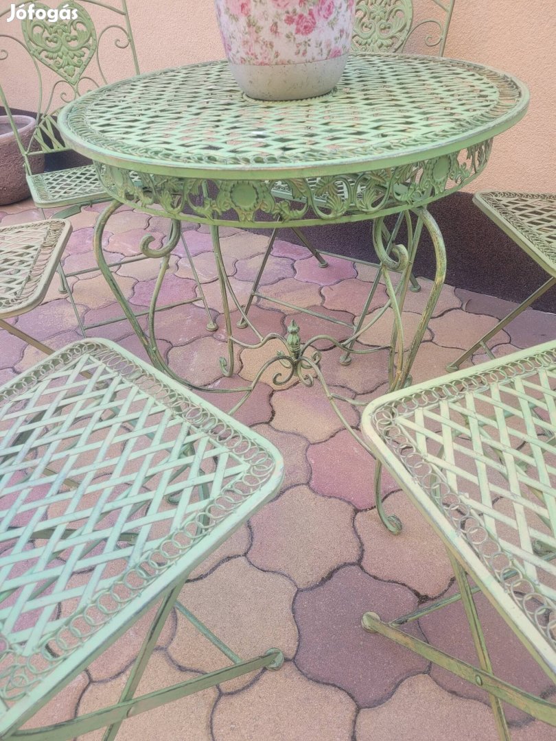 Antik Francia, kerti vas garnitúra