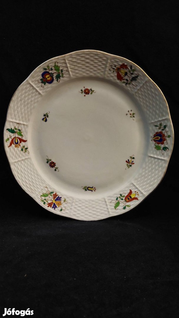 Antik Herendi porcelán lapostányér