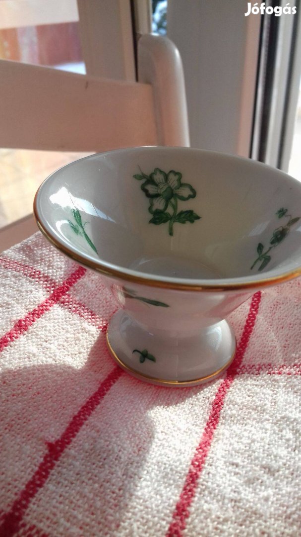 Antik Herendi porcelán széles szájú kis váza 8cm