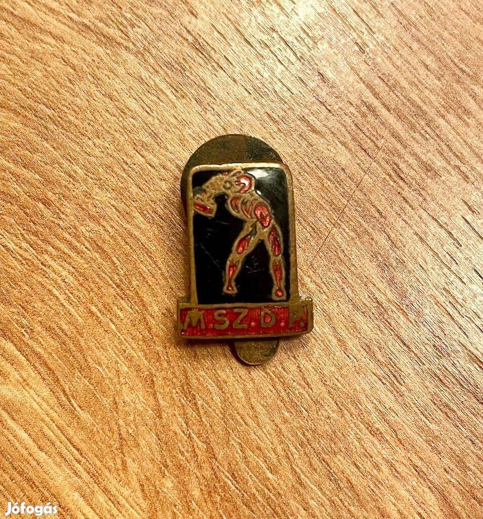 Antik MSzDP - szocdem gomblyukjelvény, jelzett Jeoruschek