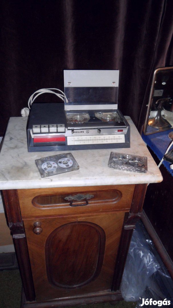 Antik Philips diktafon magnetofon felvevő lejátszós
