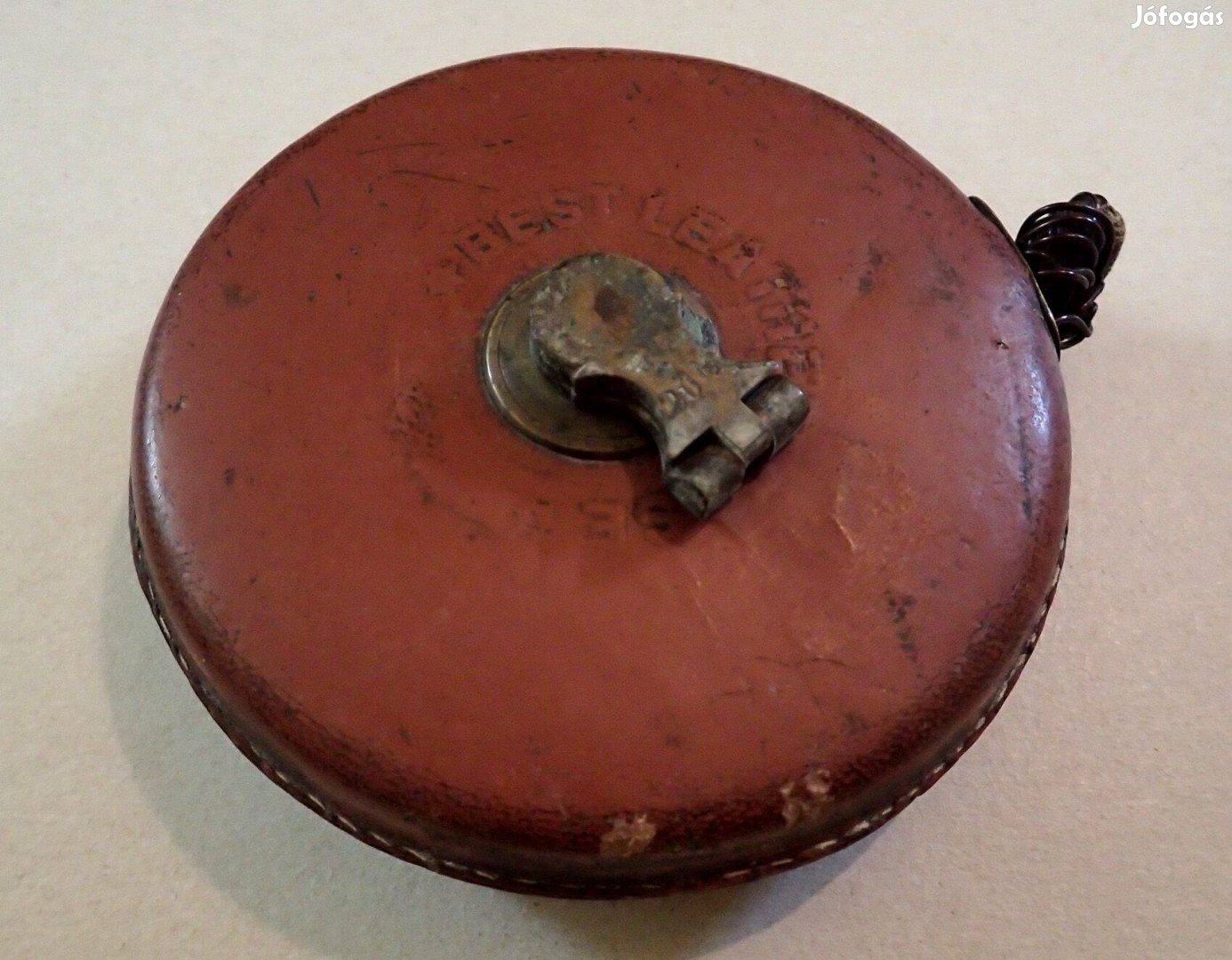 Antik Railway Measuring Tape Vasúti mérőszalag bőrtok Dávid