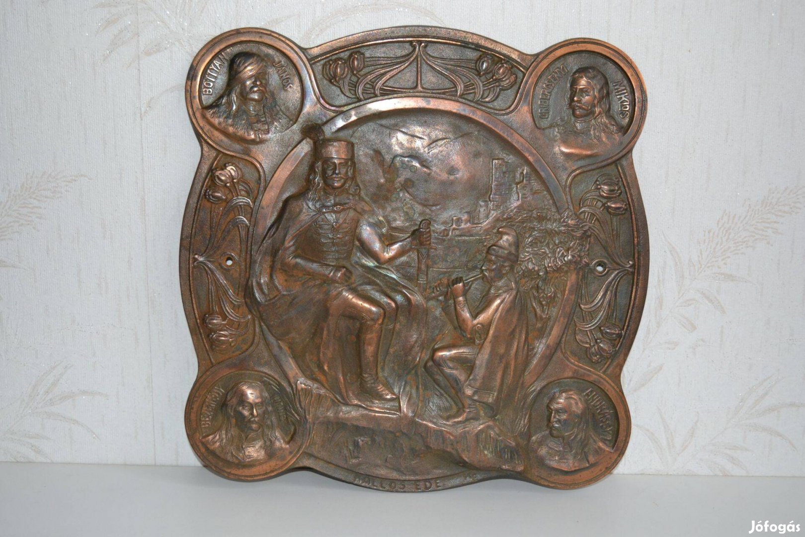Antik Rákóczi relief, bronzozott öntöttvas