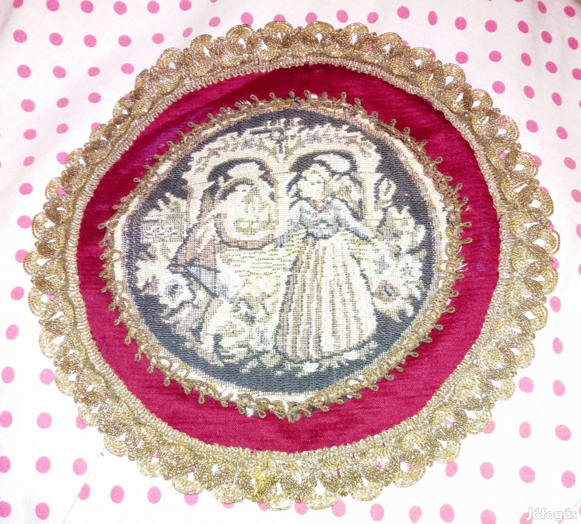 Antik Régi Magyar Egyedi Gobelin Bársonyterítő