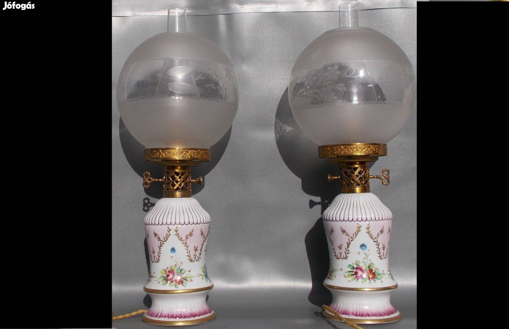Antik Sevres porcelán asztali lámpa pár