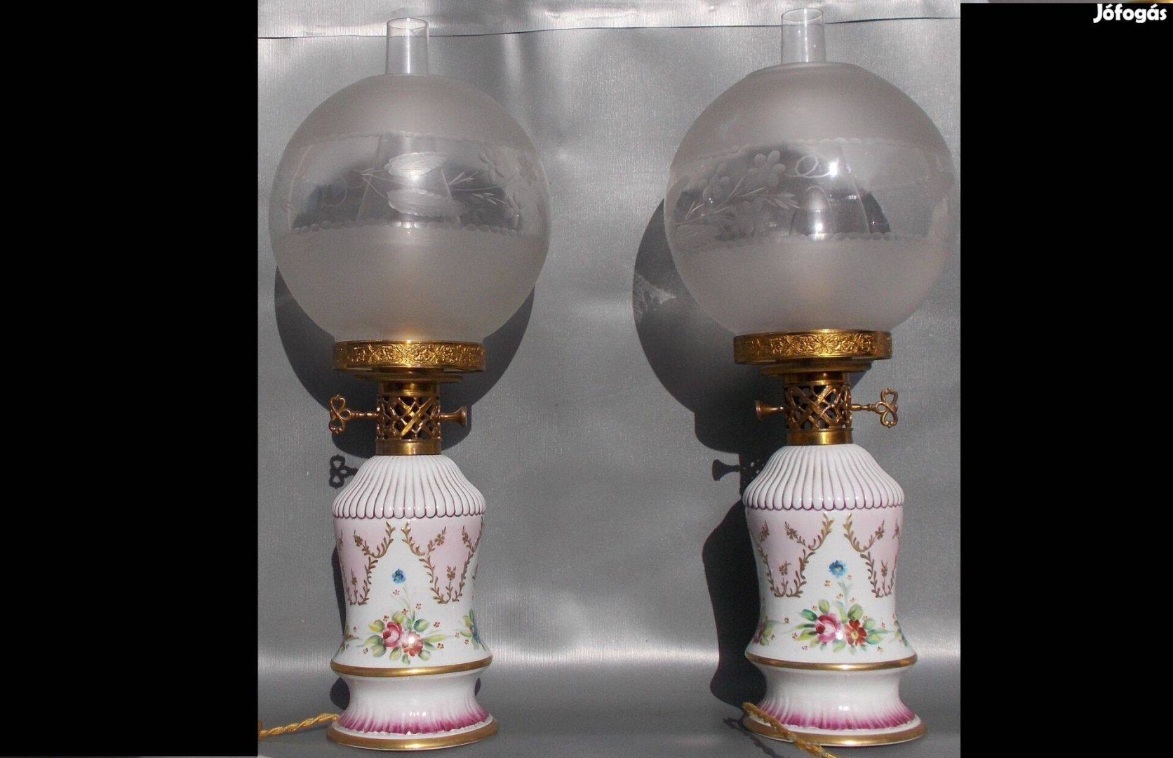 Antik Sevres porcelán asztali lámpa pár