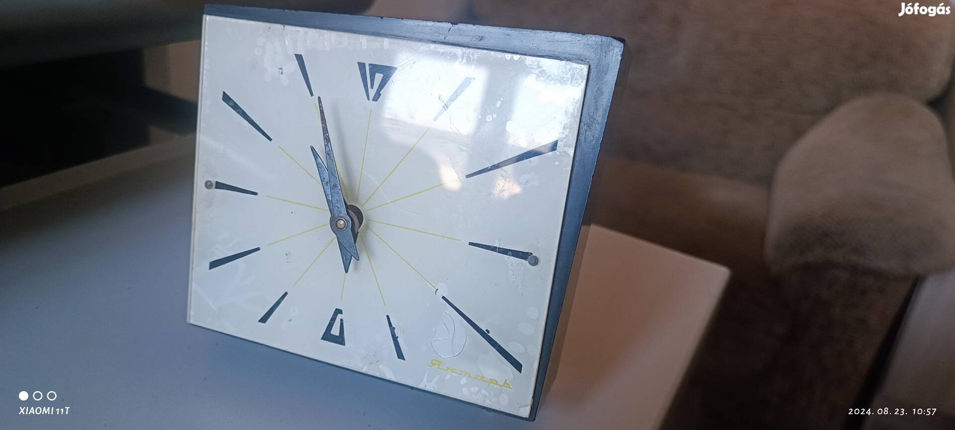 Antik Szovjet art deco stílusú asztali óra ritkaság. Posta 