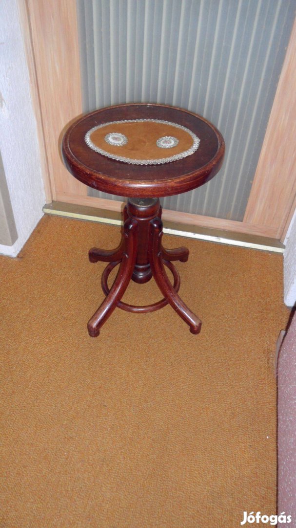 Antik Thonet zongoraszék, bár szék ülőke fém csigaorsós, gyári állapot