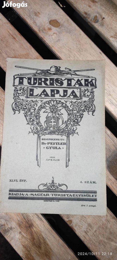 Antik Turistak Lapja folyóirat 1934 Áprilisi Száma 