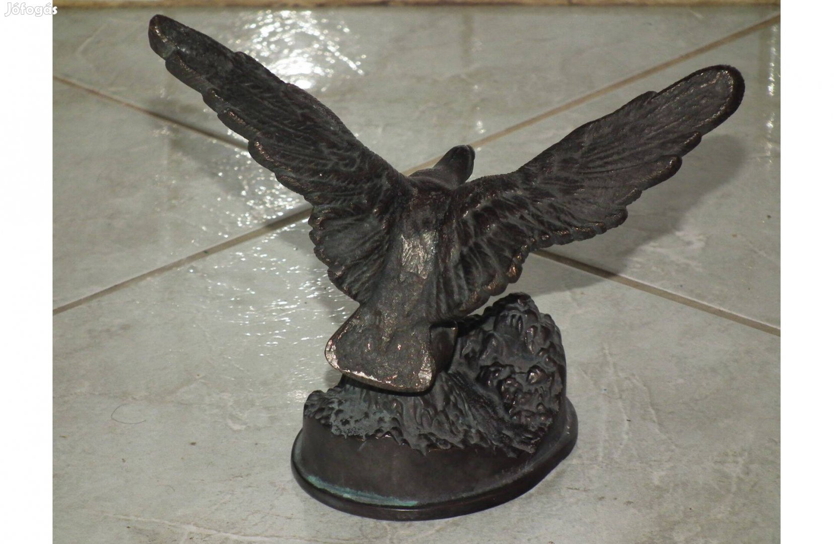 Antik Turul sas szobor turulmadár régi patinás súlyos bronz nr.4