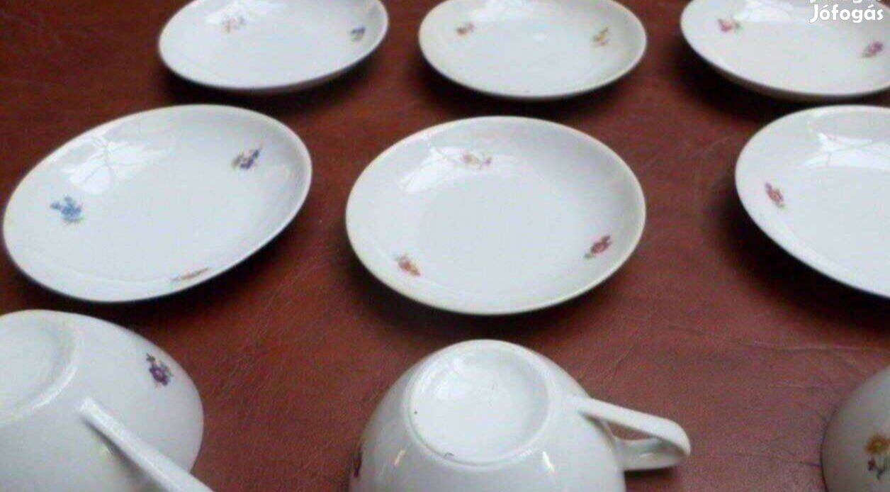 Antik Zsolnay porcelán kávés csésze készlet