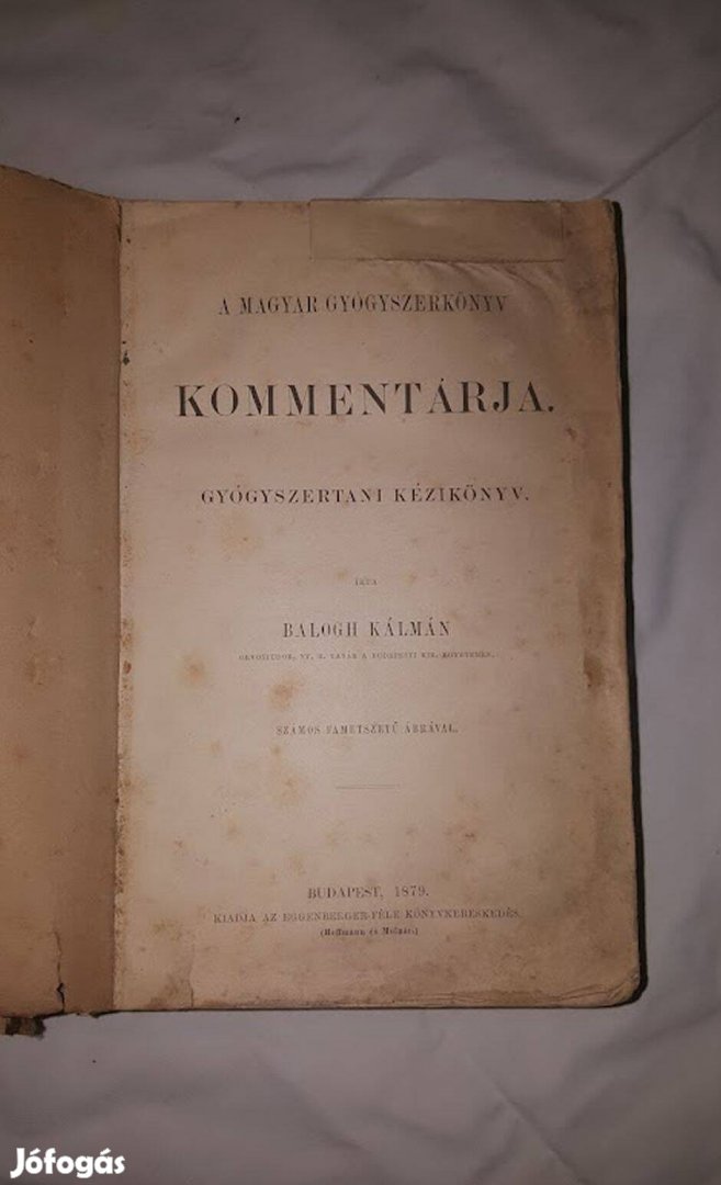 Antik / A Magyar Gyógyszerkönyv kommentárja 1879