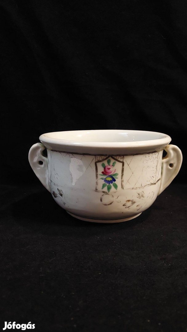 Antik , alján is festett porcelán füles csésze, Biedermeier