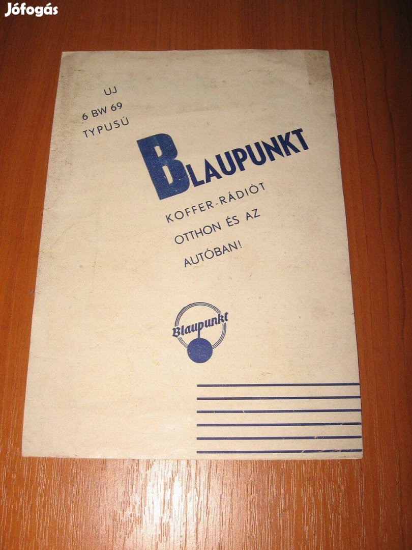 Antik , régi Blaupunkt 6 BW 69 koffer rádió ismertető 1939