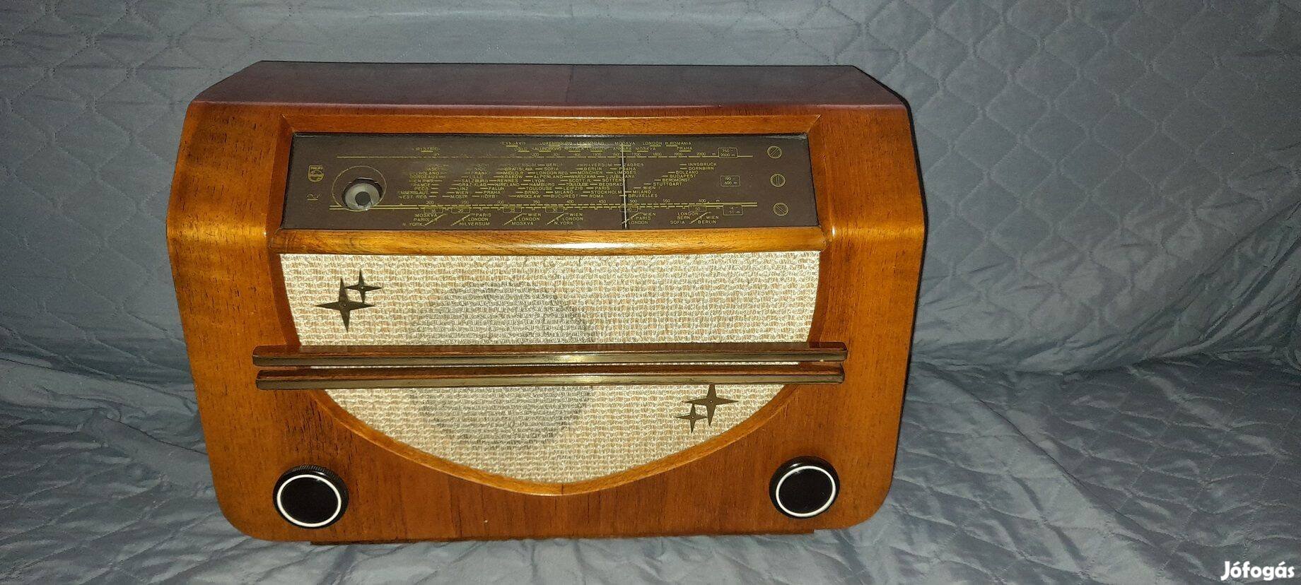 Antik , régi , vintage Philips capriccio BA 472 U asztali rádió 1947