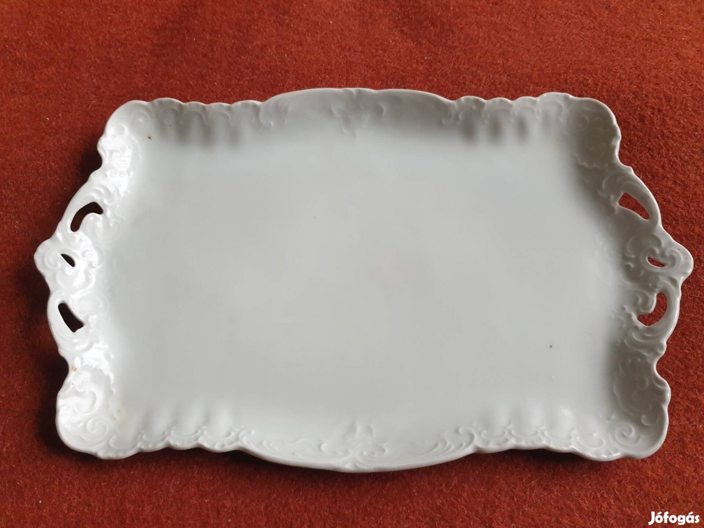 Antik, csipkés szélű porcelán tálca eladó Xl.ker 