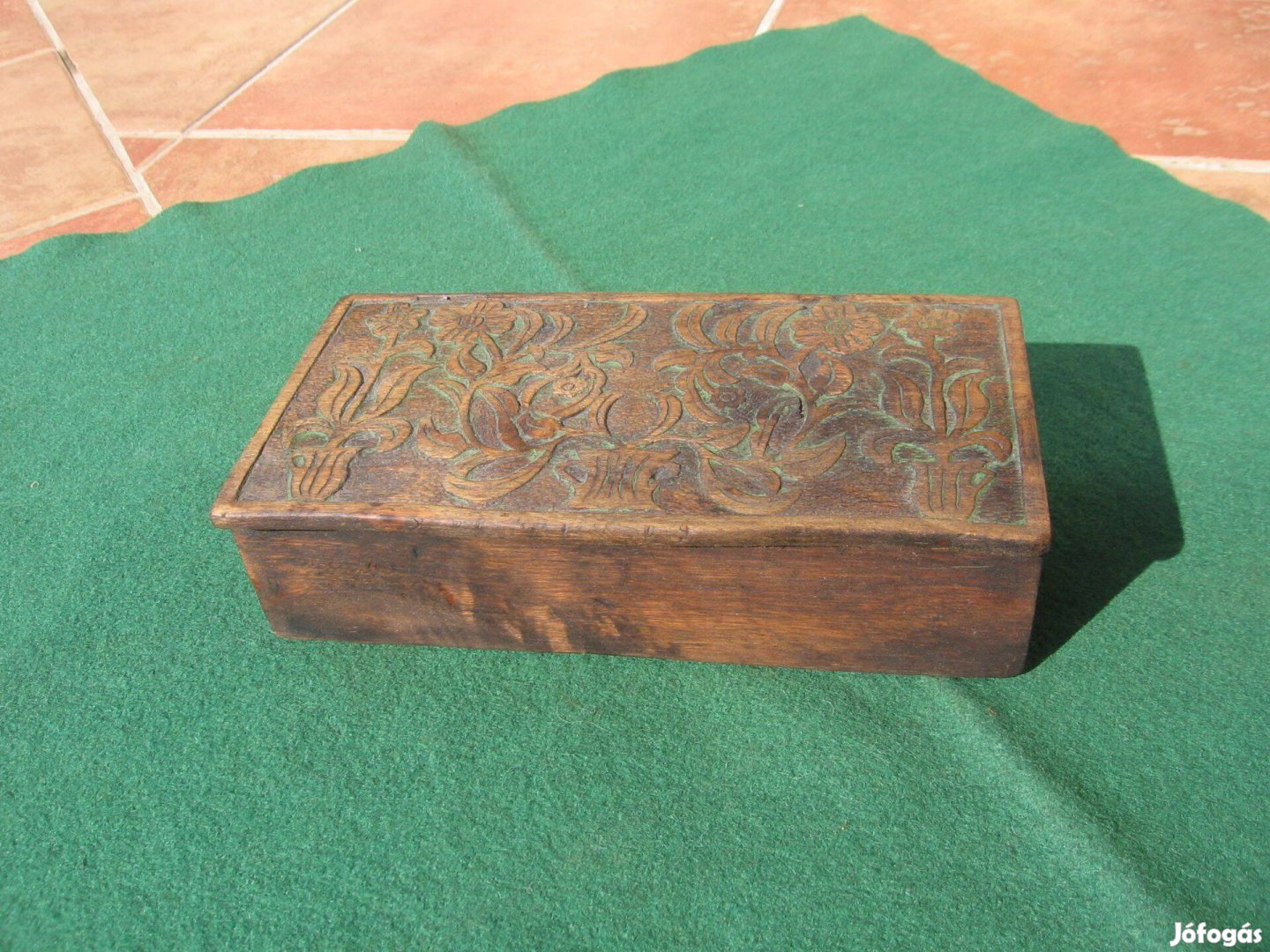 Antik, faragott fa doboz, szép pásztorfaragás, ca. 150-200 éves db