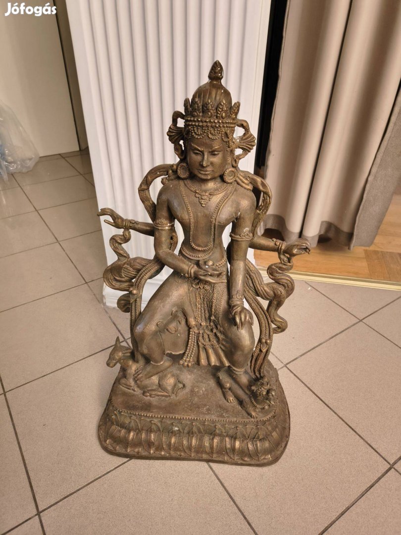 Antik, monumentális, bronz Shiva szobor