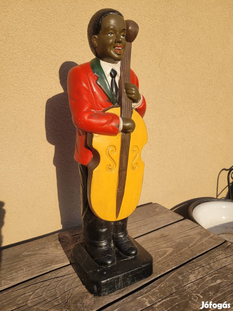 Antik art deco szobor, jazz zenész