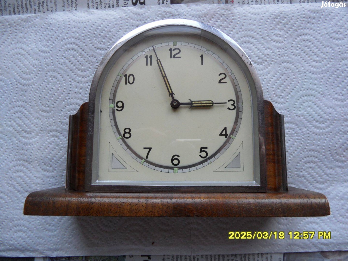 Antik artdeco ébresztős Kienzle felirat nélküli asztali óra