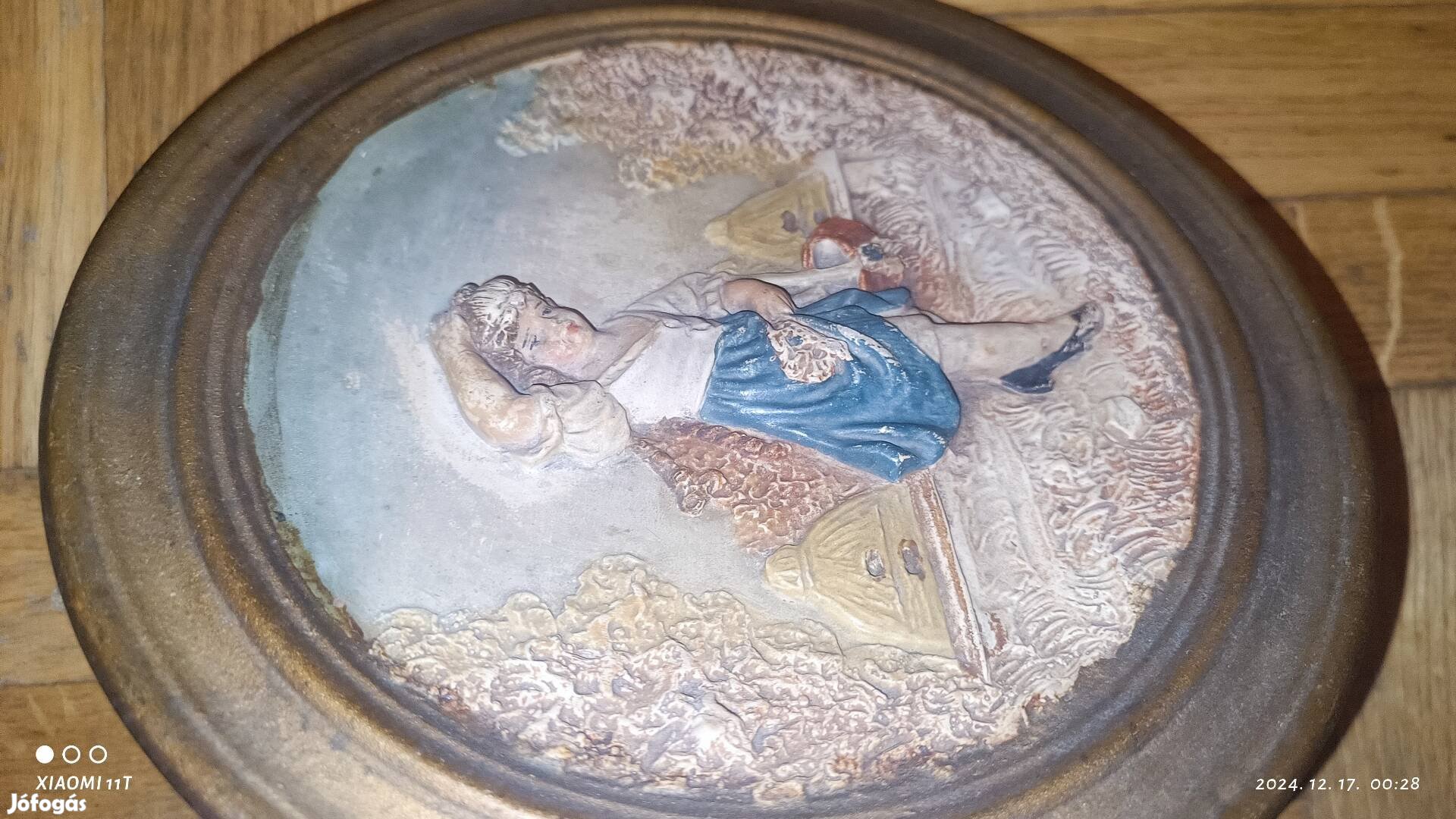 Antik barokk stílusú számozott kerámia tányér. Posta 