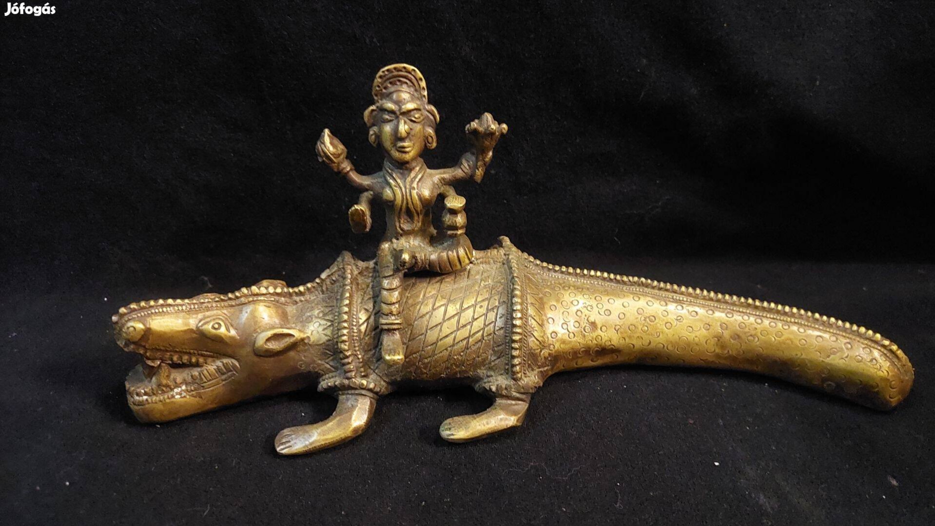 Antik bronz Ganga istennő szobor