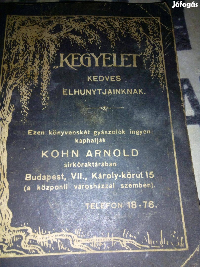 Antik emlékkönyvecske Kohn Arnold 1900-ból