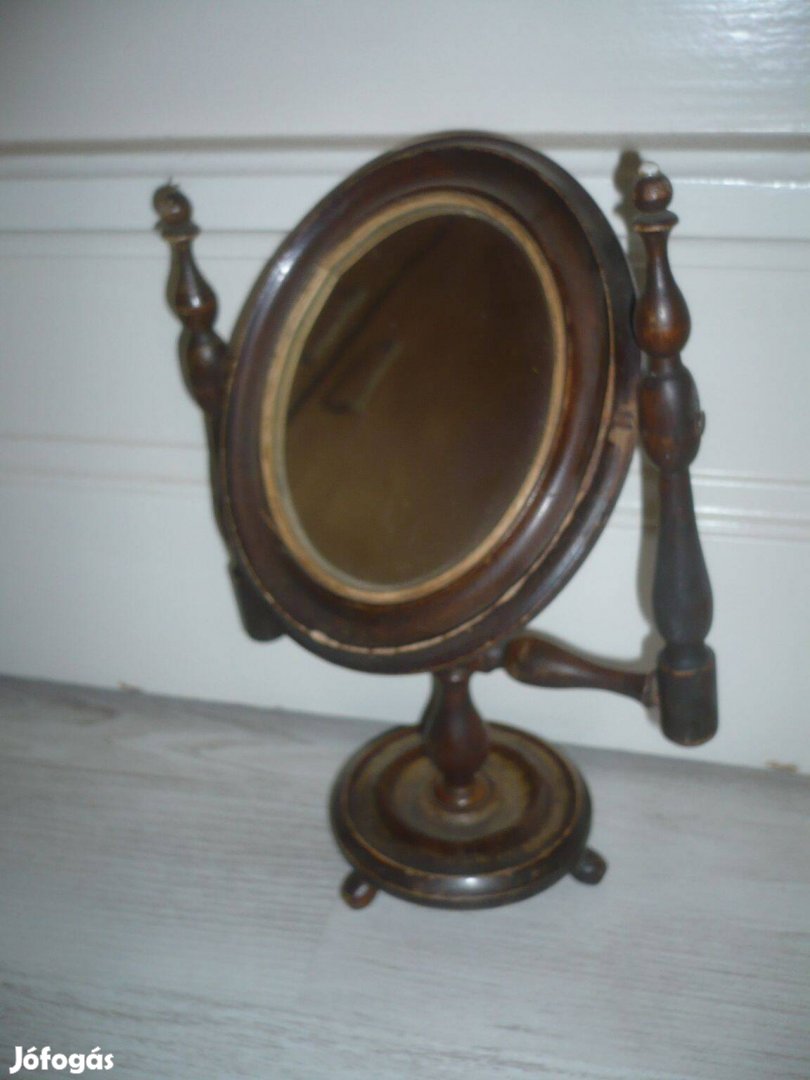 Antik fa asztali tükör
