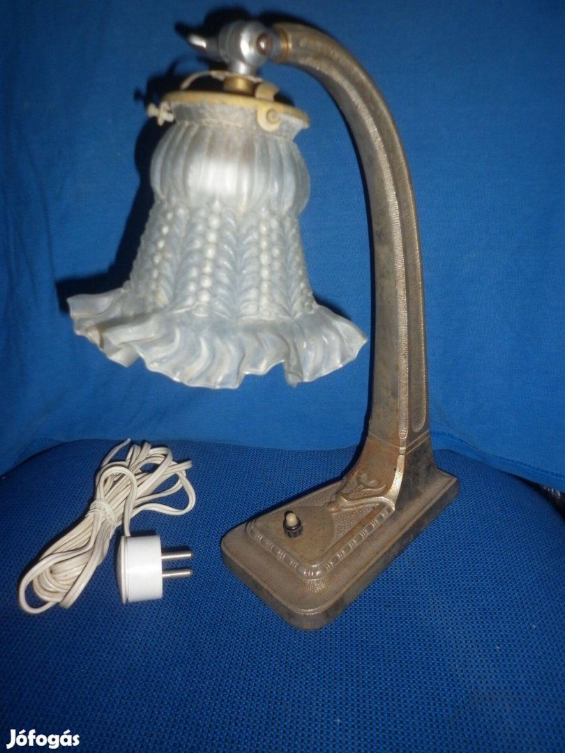 Antik fém öntöttvas elektromos asztali lámpa