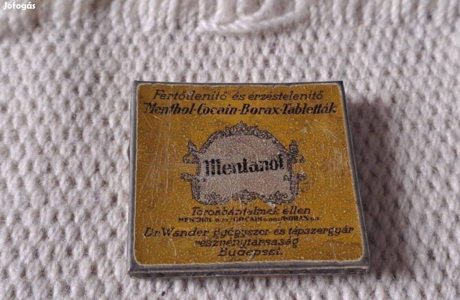 Antik fémdoboz Mentanol