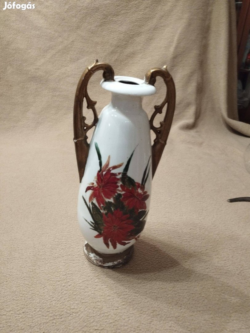 Antik festett füles váza