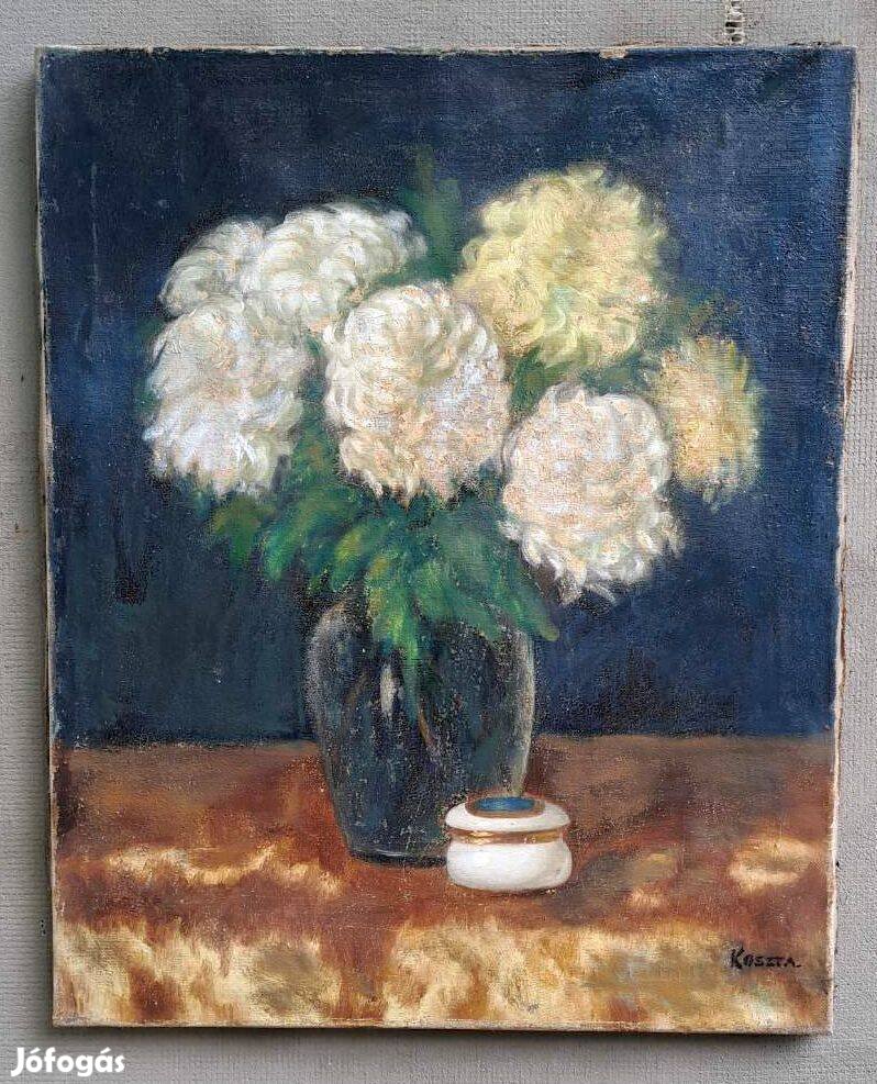 Antik festmény ,Koszta J. virág csendélet.Olaj,vászon