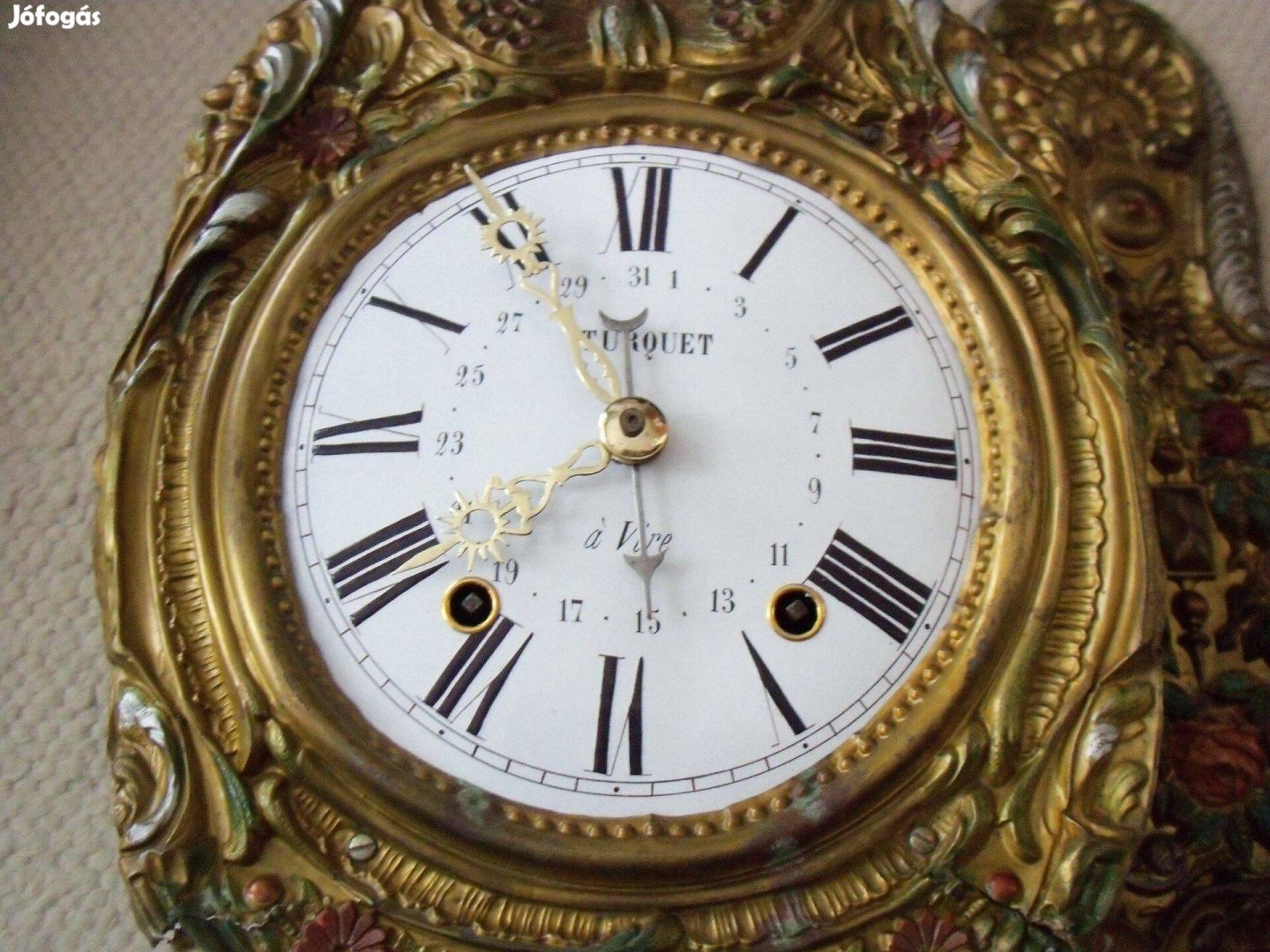 Antik francia Comptoise Morbier falióra fali óra ingaóra