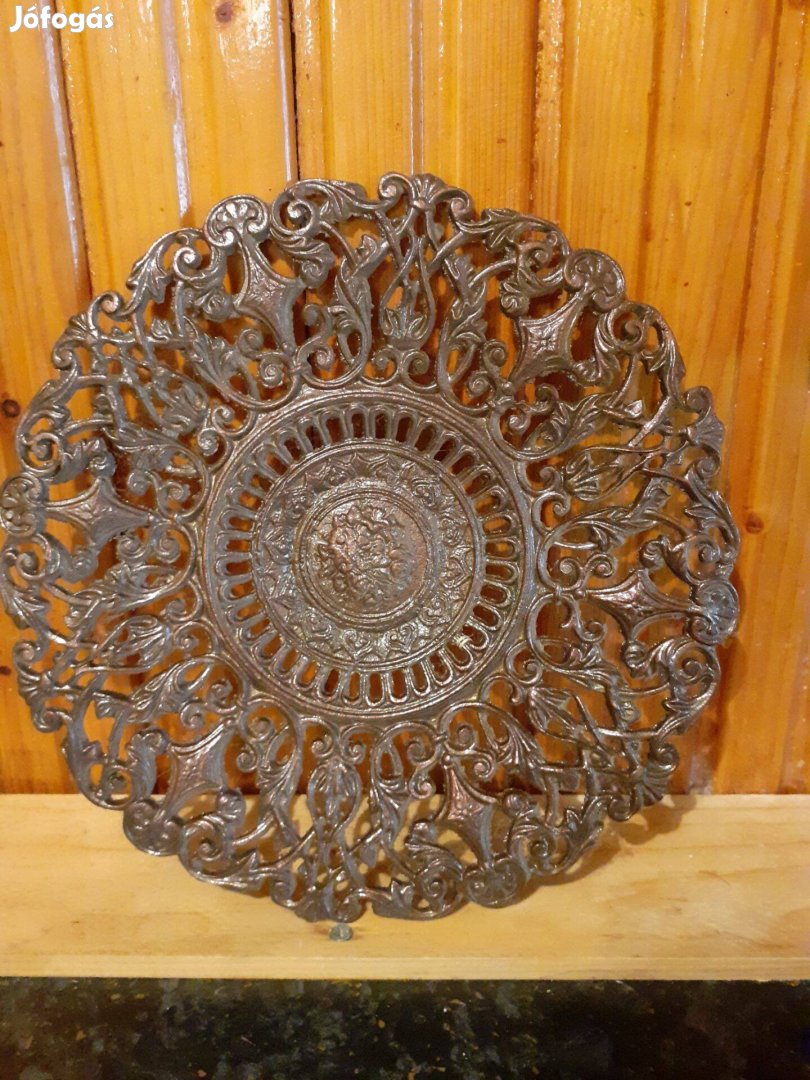 Antik gyönyörű bronz falikép áttört mintával tömör nehéz