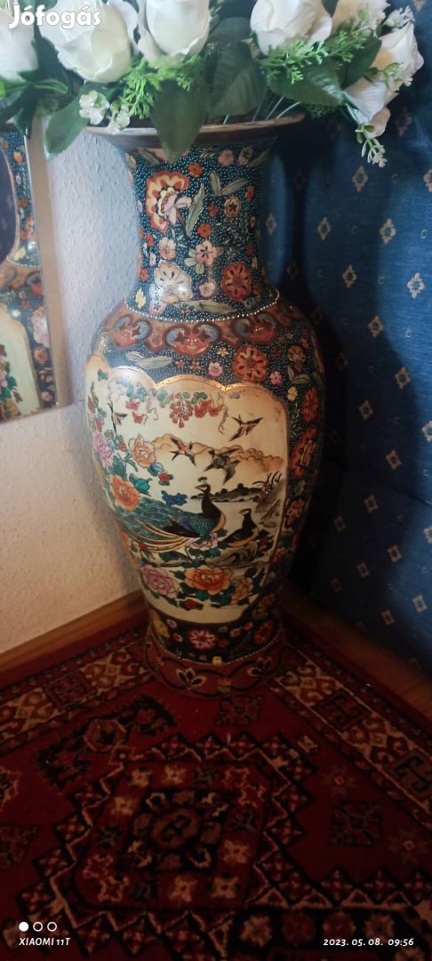 Antik hatalmas eredeti Kínai páva váza. 